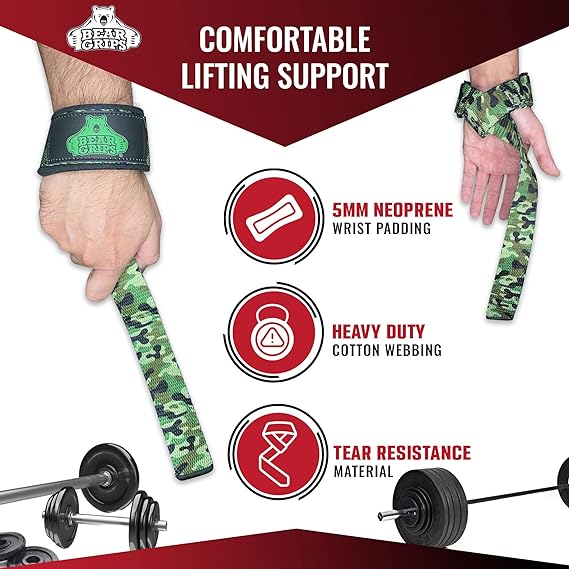 Figuur 8 Riemen BEAR GRIP - Sangle De Fixation Pour Triceps, Tirettes De Câble Gewichthef Riemen Paar Figuur 8 Riemen BEAR GRIP - Sangle De Fixation Pour Triceps, Tirettes De Câble Gewichthef Riemen Paar