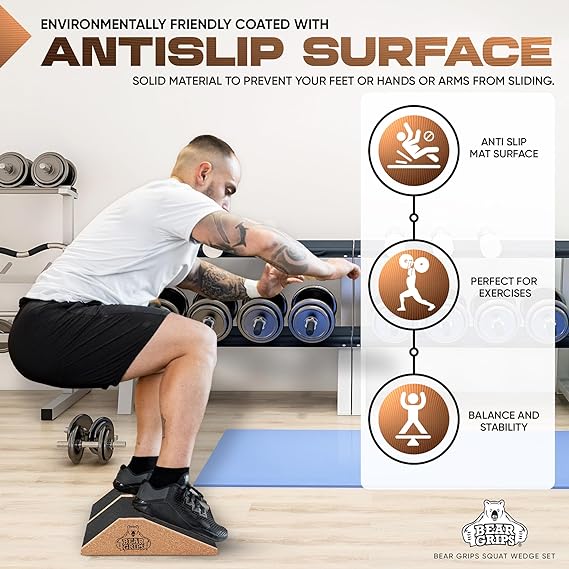 Squat Wedge - Two Styles - Calf Stretching - Mobility - Squats - Leg Strengthener