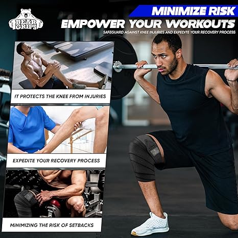 Knee Wraps - 72 inch - With Hook and Loop Closure