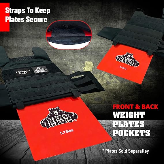 Adjustable Weight Vest for Running - Tactical - Weight Loss- Weight Plates Sold Seperately