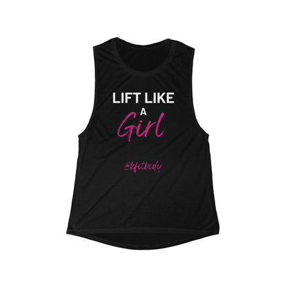 Women’s 65/35 Poly/Viscose Flowy Scoop Muscle Tank - Bella+Canvas _ Lift Like a Girl - K Fit Body