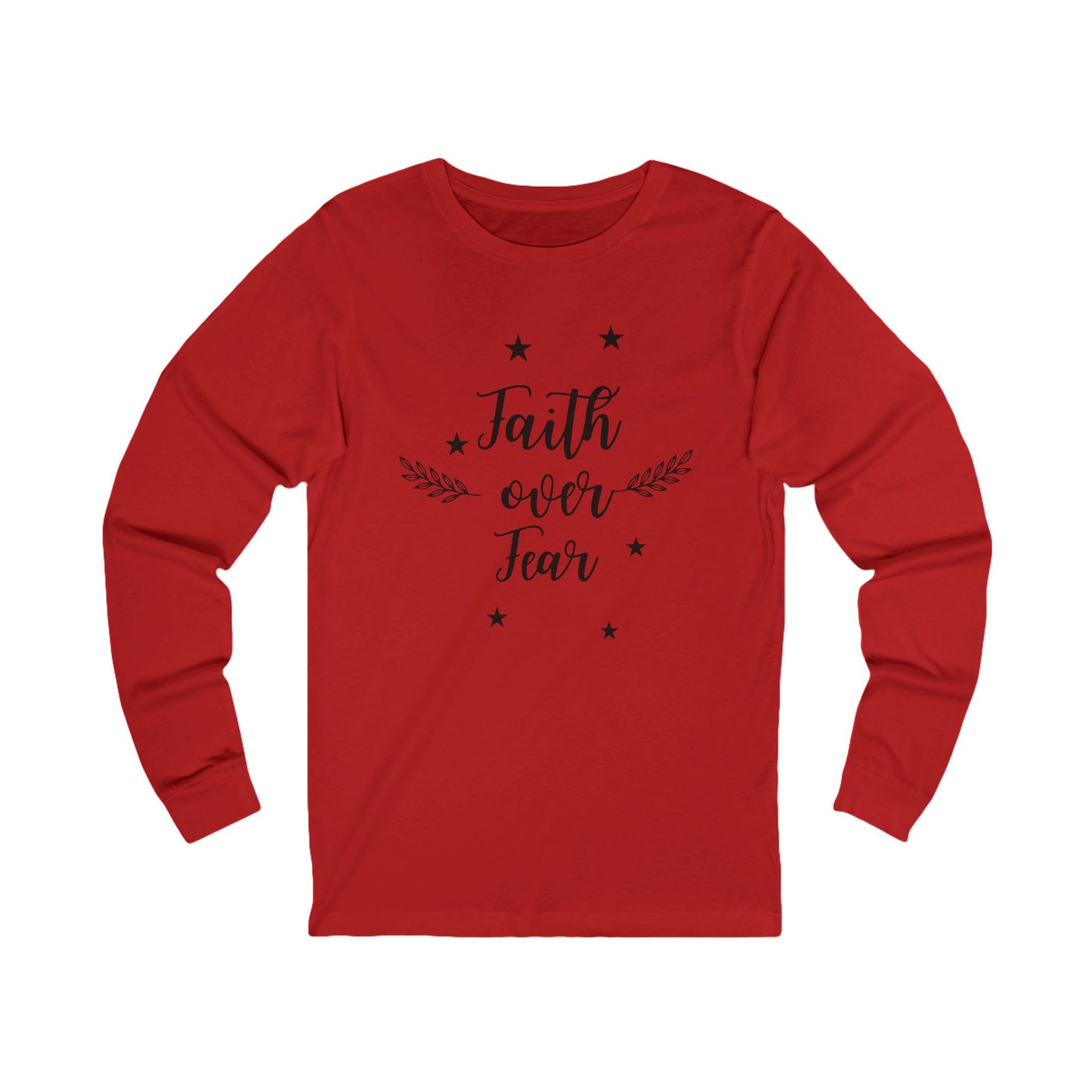Long Sleeve Cotton Shirt  - Faith Over Fear-Faith N Fit