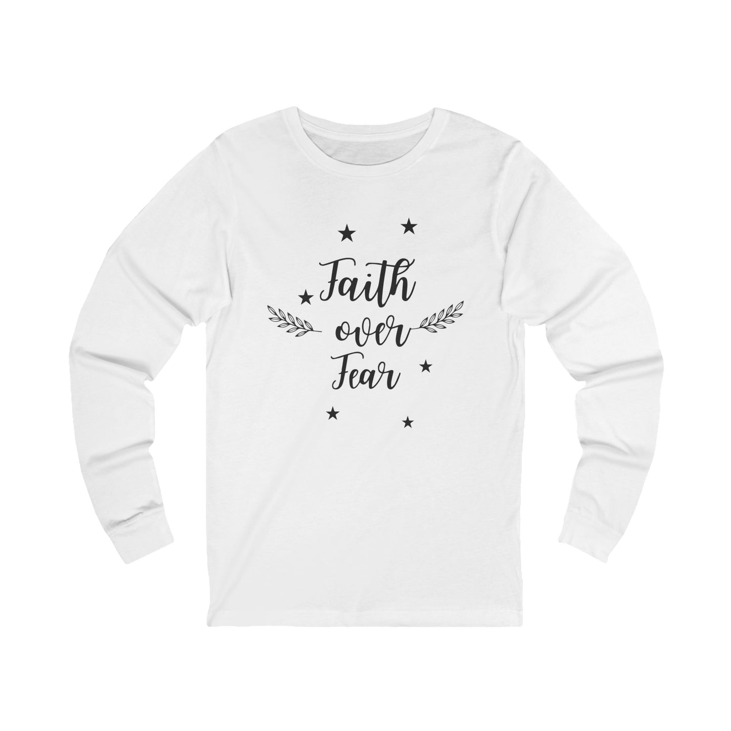 Long Sleeve Cotton Shirt  - Faith Over Fear-Faith N Fit
