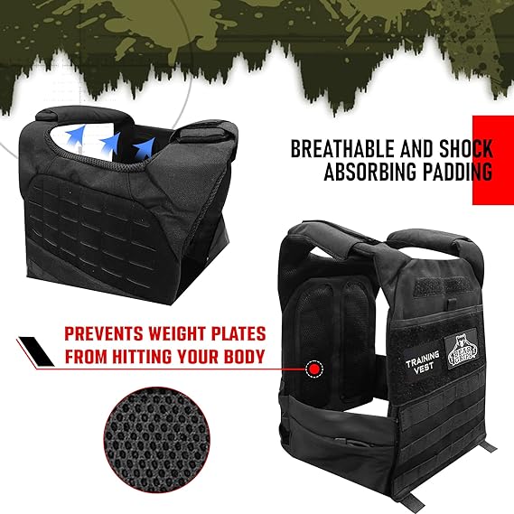 Adjustable Weight Vest for Running - Tactical - Weight Loss- Weight Plates Sold Seperately