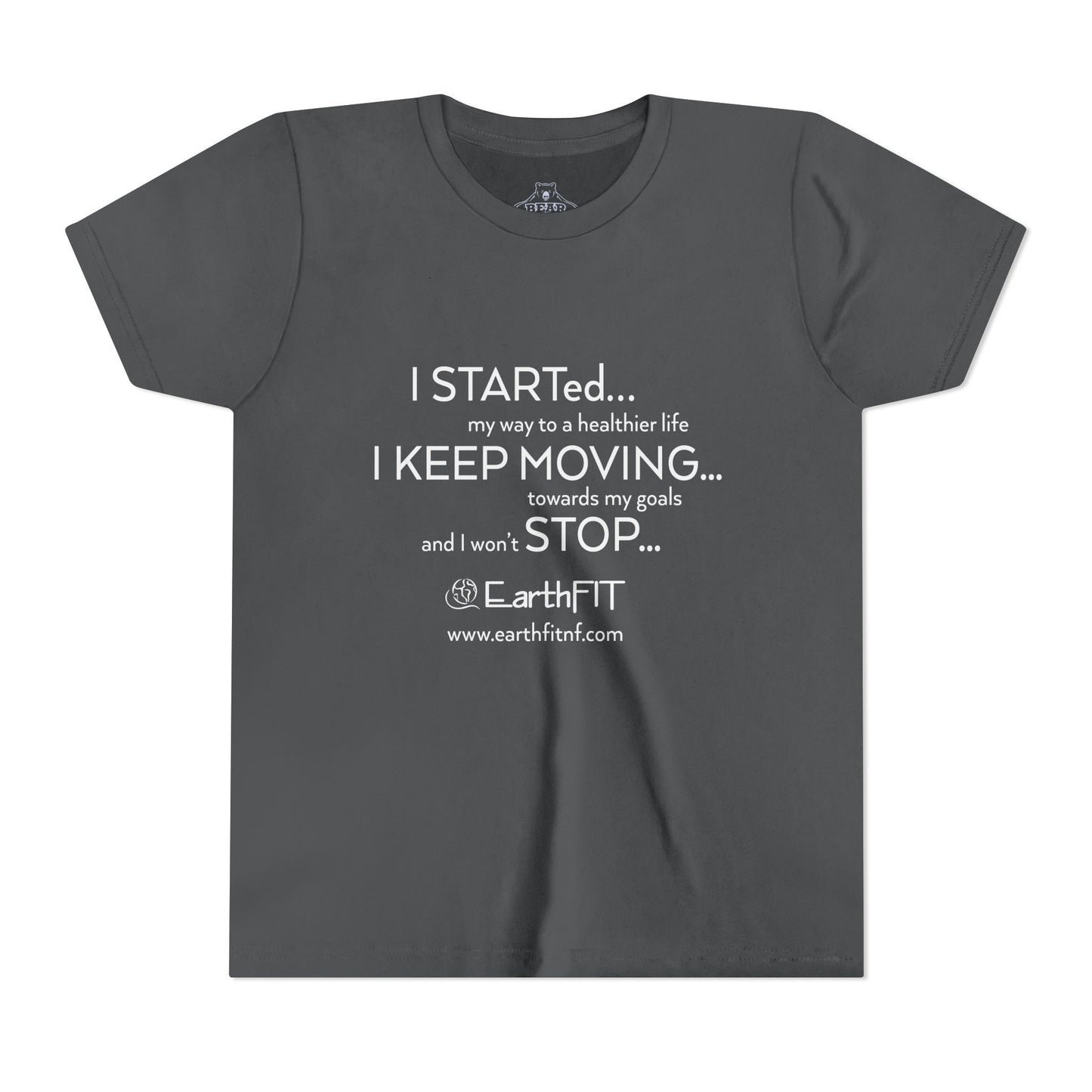 Youth Airlume Cotton Athletic  Tee - Keep Moving- EarthFit