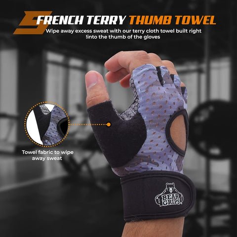 Workout Gloves for Exercise, Increased Grip, Protection – BearGrips