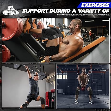 Knee Wraps - 72 inch - With Hook and Loop Closure