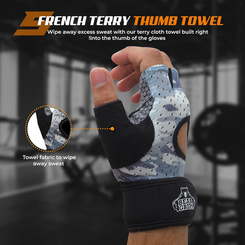 Grebarley Workout Gloves,Gym Gloves,Weight Lifting Gloves,Training Gloves  with Wrist Support for Fitness,Exercise,Crossfit,Full Palm Protection 