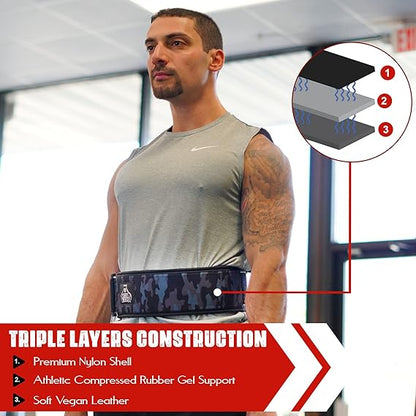 3 Layer Weight Lifting Belt - Auto Locking Gym Belt for Men and Women