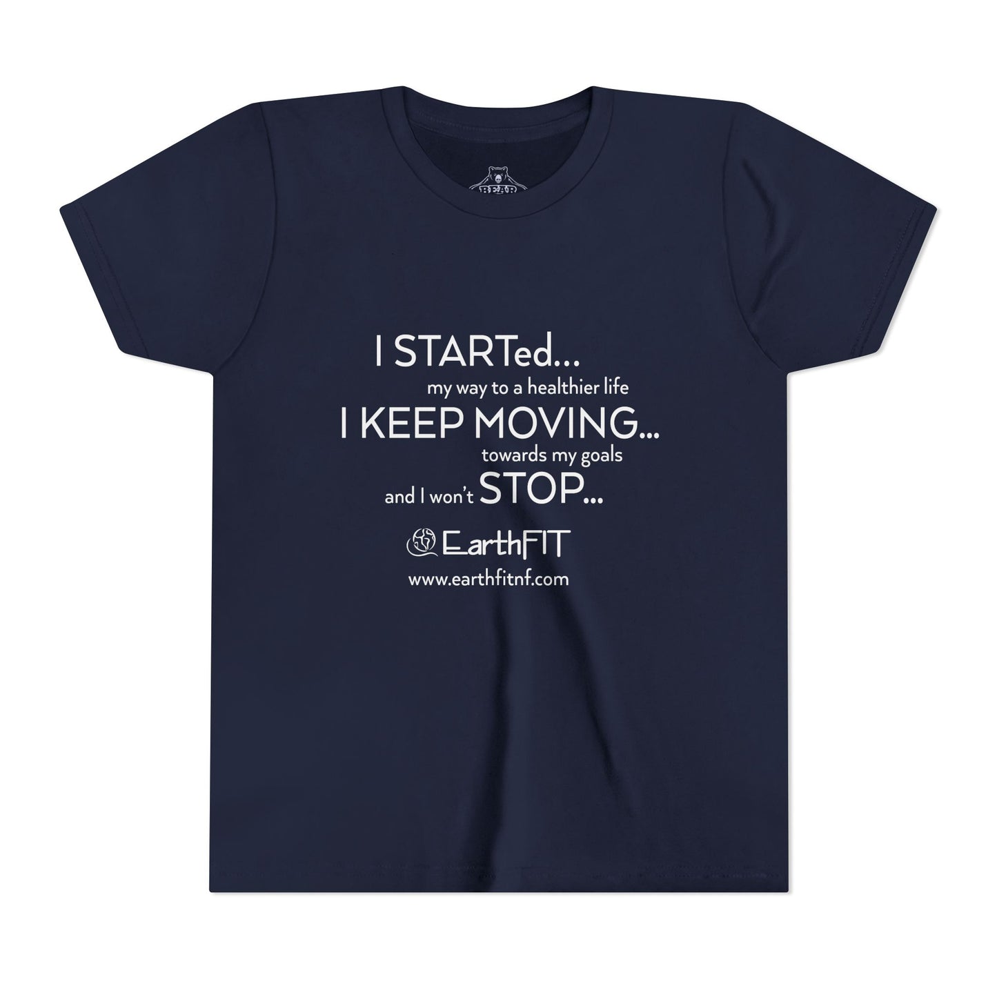 Youth Airlume Cotton Athletic  Tee - Keep Moving- EarthFit
