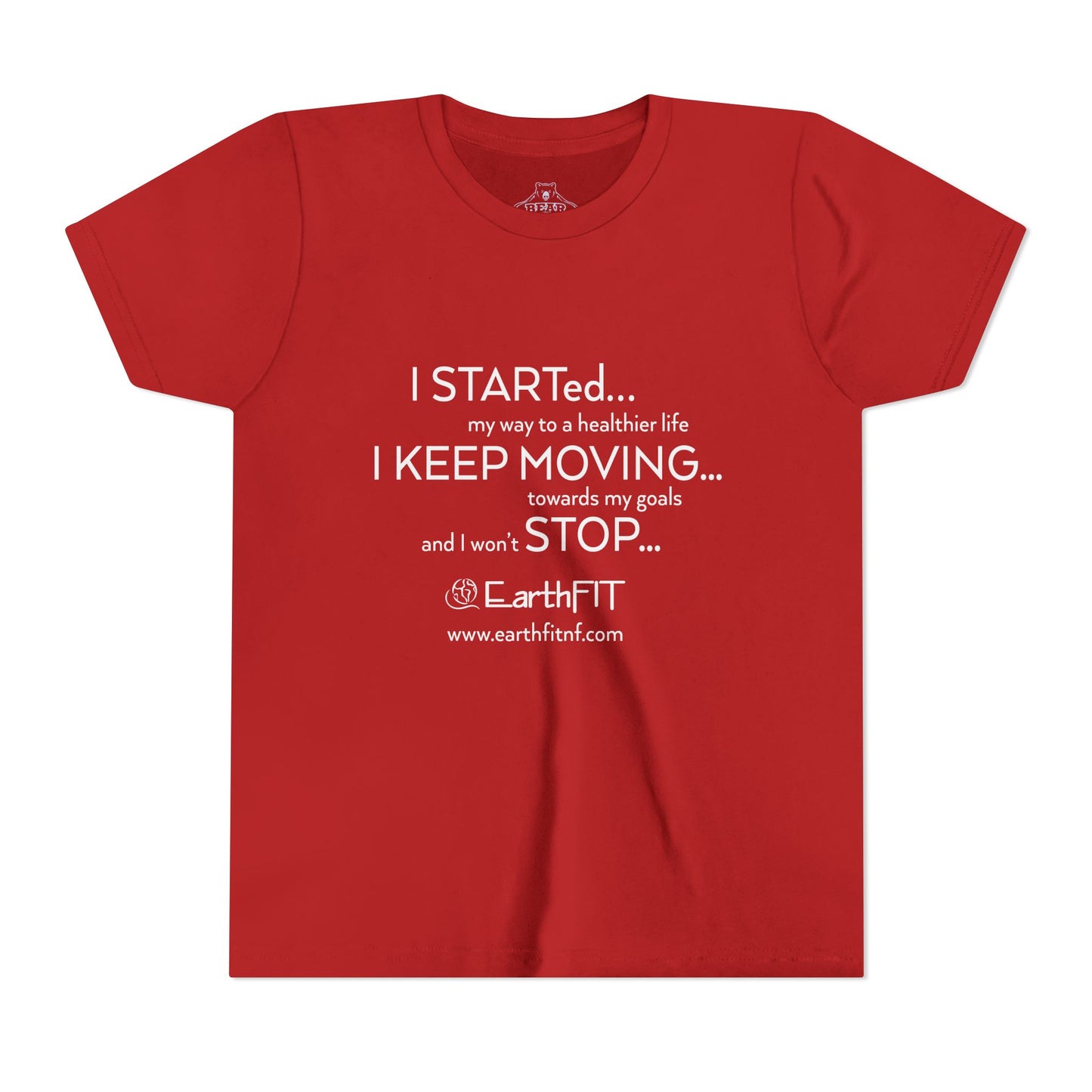 Youth Airlume Cotton Athletic  Tee - Keep Moving- EarthFit