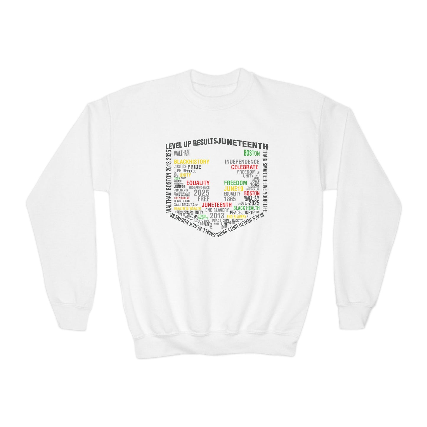 Youth Perfect Soft Crewneck Sweatshirt - Juneteeth - Level Up Fitness
