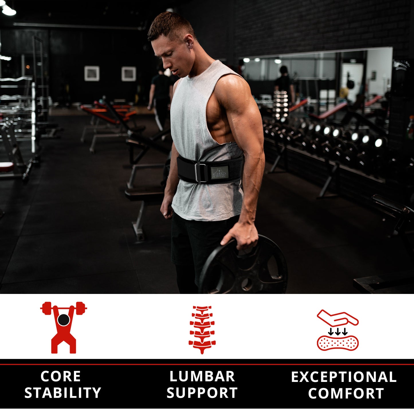 3 Layer Weight Lifting Belt - Auto Locking Gym Belt for Men and Women