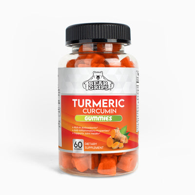 Bear Grips Turmeric Gummies - Unlock the Power of Curcumin, Enriched with Black Pepper, for Joint, Bone, and Skin Health in Delicious, Daily Bites