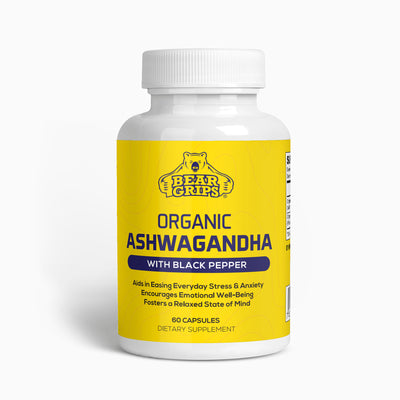 Organic 1,300mg Ashwagandha| Stress & Anxiety | Emotional Well- Being | Calm, Relaxed State of Mind. By Bear Grips