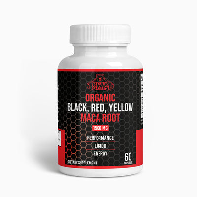 Bear Grips Organic Maca Root | Black Maca, Red Maca, Yellow Maca | With Added Black Pepper for Better Absorption | Energy & Vitality, Strength, Mood, and Support Hormonal Balance