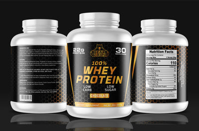 100% Whey Protein | Low Carb | Low Sugar | 22g of Pure Protein | Experience Clean Muscle Growth and Unmatched Strength | Fuel Your Muscles and Fast-Track Recovery | in Delicious Chocolate Flavored Whey| 2.2lbs (1KG) By Bear Grips