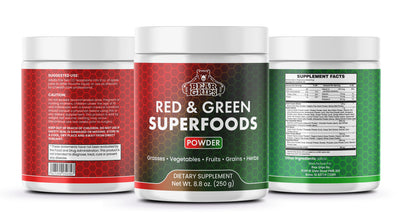 Bear Grips Super Greens & Reds Superfoods: Elevate Vitality - Boost Energy, Immunity, and Nutrient Richness, Made in the USA