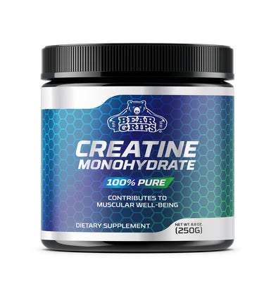 100% Pure Creatine Monohydrate Powder: 5,000 MG per scoop for 50 Powerful Workouts, Enhanced Muscle Growth, and Peak Performance By Bear Grips