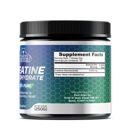 100% Pure Creatine Monohydrate Powder: 5,000 MG per scoop for 50 Powerful Workouts, Enhanced Muscle Growth, and Peak Performance By Bear Grips