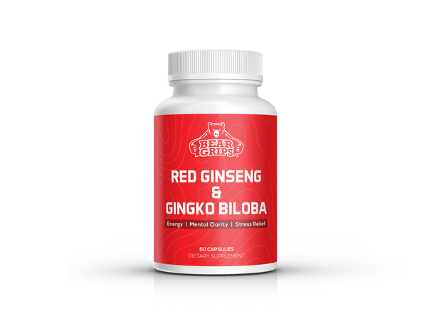 1520Mg Red Ginseng + Ginkgo Biloba Formula | Fitness Fuel, Boost Energy, Elevate Your Mind and Feel Rejuvenated by Bear Grips